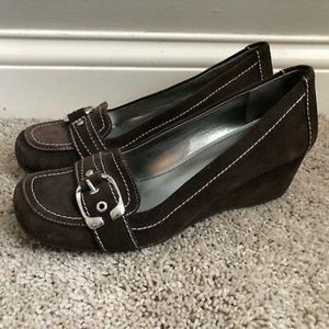 Marc Fisher • Brown Suede Leather Wedge Heels